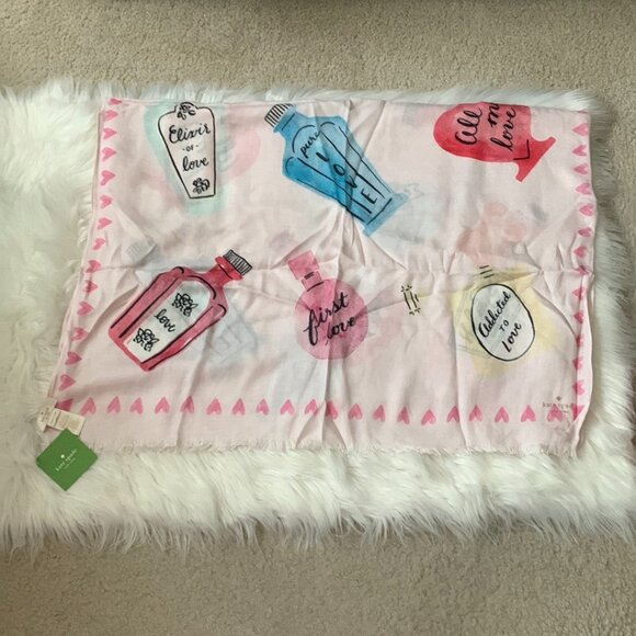 KATE SPADE Love Potions Oblong Scarf in Powder Pink - Picture 1 of 4